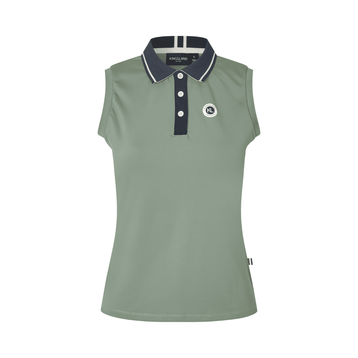 KLLaura Ladies Sleeveless Polo Pique Top - Green Agave