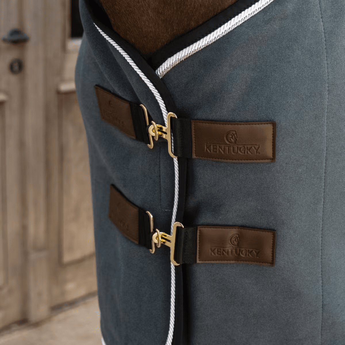 Kentucky Fleece Rug Show Vegan Wool Navy