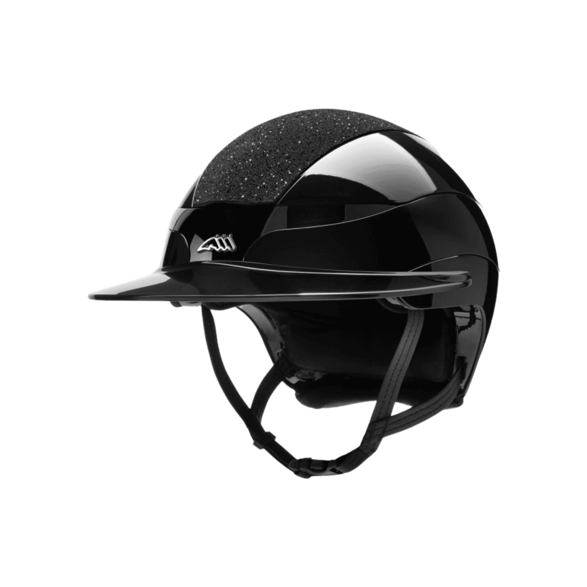 Equiline XANTO - glossy black sun visor helmet with Swarovski top and logo