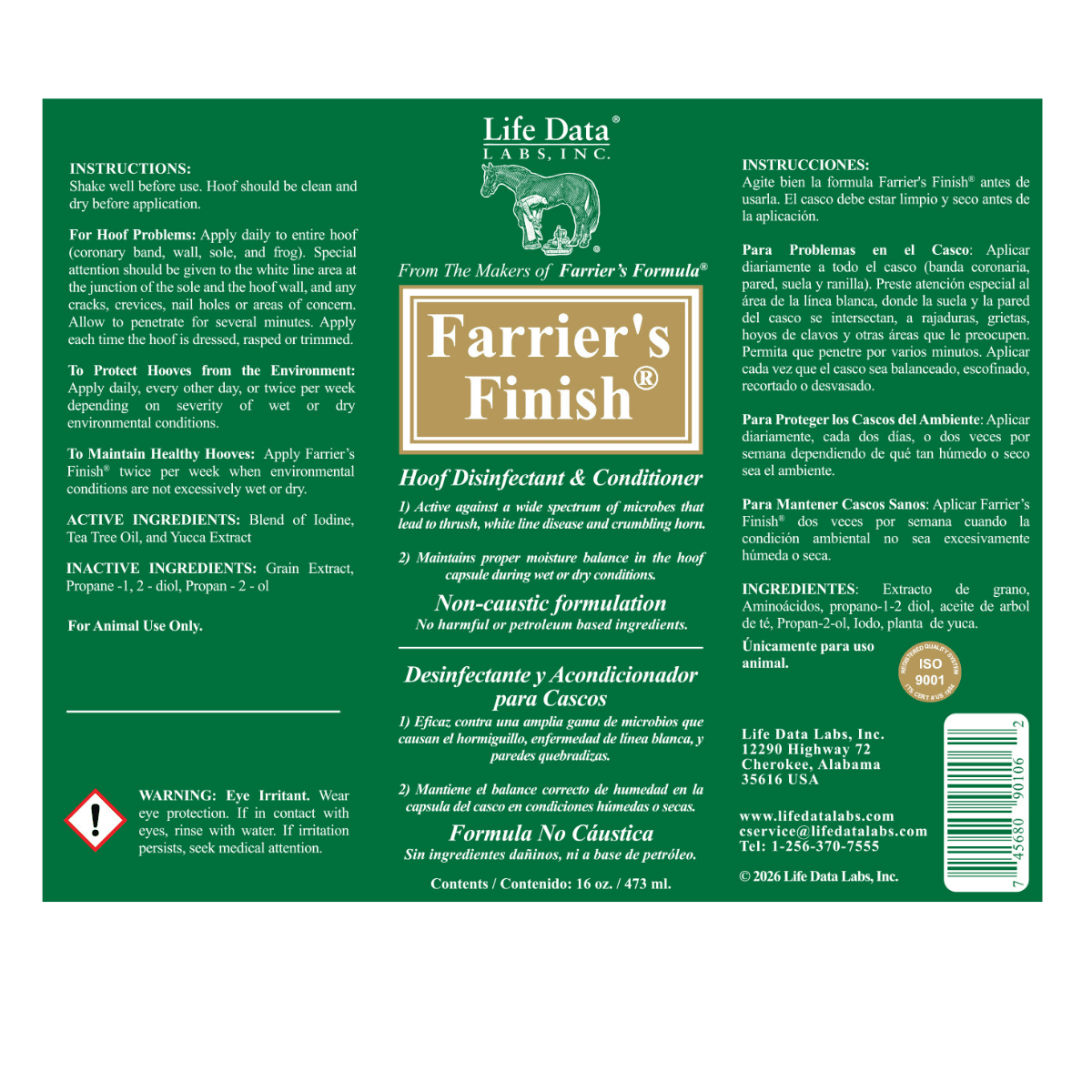 Farrier's Finish Life Data 473ml.